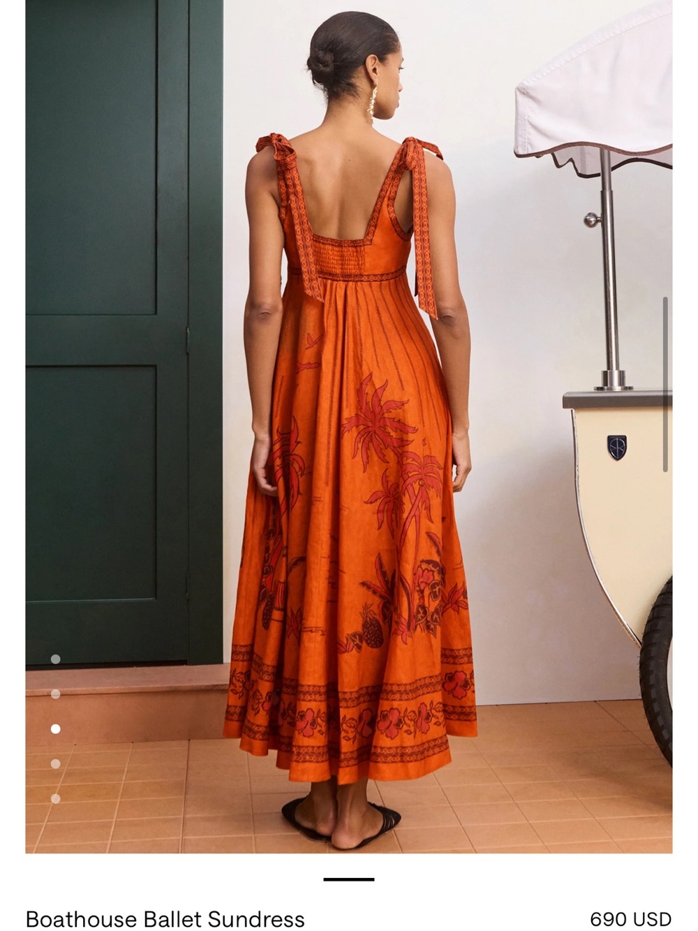 Alemais Orange Floral Tie-Strap Maxi Dress - Picture 12 of 15